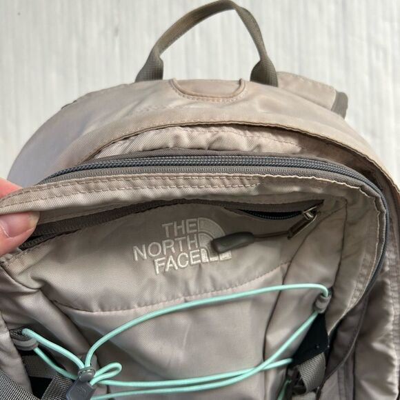 The North Face Gray Borealis Backpack with Green Accents - Picture 8 of 16